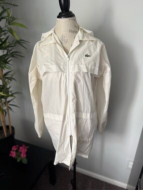 Lacoste Jacket size medium white Vent 1980s Aligator vintage